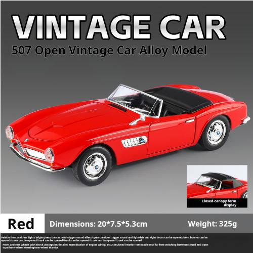 1:24 BMW 507 Classic Vintage Car Model Simulation Alloy Sports Car Model  