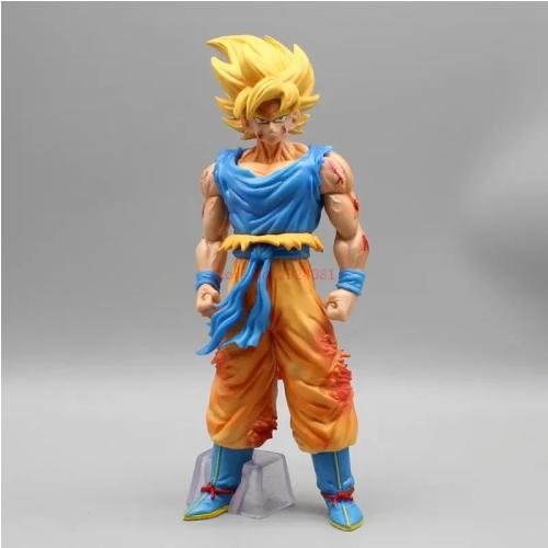 24cm Dragon Ball Anime Figure Kd Super Saiyan Action Figurine Battle Damage Goku Statue Model Collection Ornaments Toys Gift