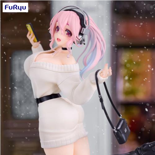 Original FuRyu Prepainted Trio-Try-iT Figure SoniComi (Super Sonico) Sonico Winter Memory Ver. Voluptuous Anime Figure