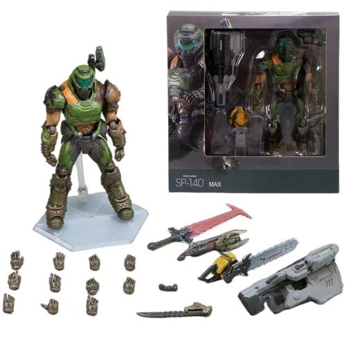 Doom Slayer Action Figure - 16cm Movable Toy Model Statue for Collection Based on Doom Eternal Sp-140 Doom Guy Gift for Fans